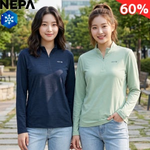 네파 냉감티셔츠 아이스 여성 기능성 쿨링 반집업 긴팔티
