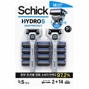 쉬크 하이드로 5 스킨 프로텍트 면도기 세트 핸들2개 + 날 14개