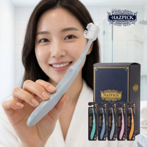 해즈픽 치과 칫솔 어금니 치석 제거 임플란트 교정 치아 도움 그래핀 이중 미세모 5개