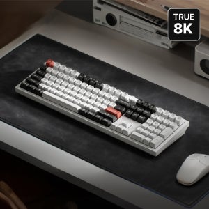 키크론 Q6 울트라 Ultra 8K 알루미늄 무선 매크로 기계식 키보드 화이트, 라이트 저소음 바나나축