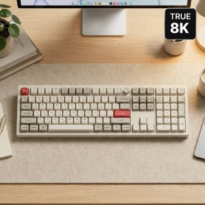 키크론 Q6 울트라 Ultra 8K 알루미늄 무선 매크로 기계식 키보드 레트로, 바나나축