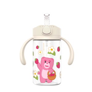 주니 벨리곰 원터치 이지 빨대컵 260ml, 1개, 베이지