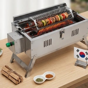 [국내생산] 프리미엄 통돌이 프로 - 숯불 바베큐 자동 회전구기 기계