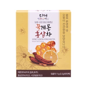 [본사직영] 다예 꿀 블렌딩 레몬 홍삼차 전통차 티백 우려먹는차 5개입, 5개