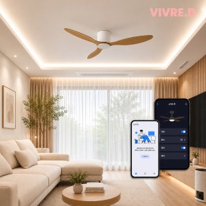 비브르디 IOT 베이직 실링팬 52인치 132cm 우드 저소음 BLDC 6단 바람