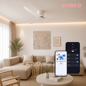 비브르디 IOT 리프 실링팬 52인치 132cm 화이트 저소음 BLDC 6단 바람