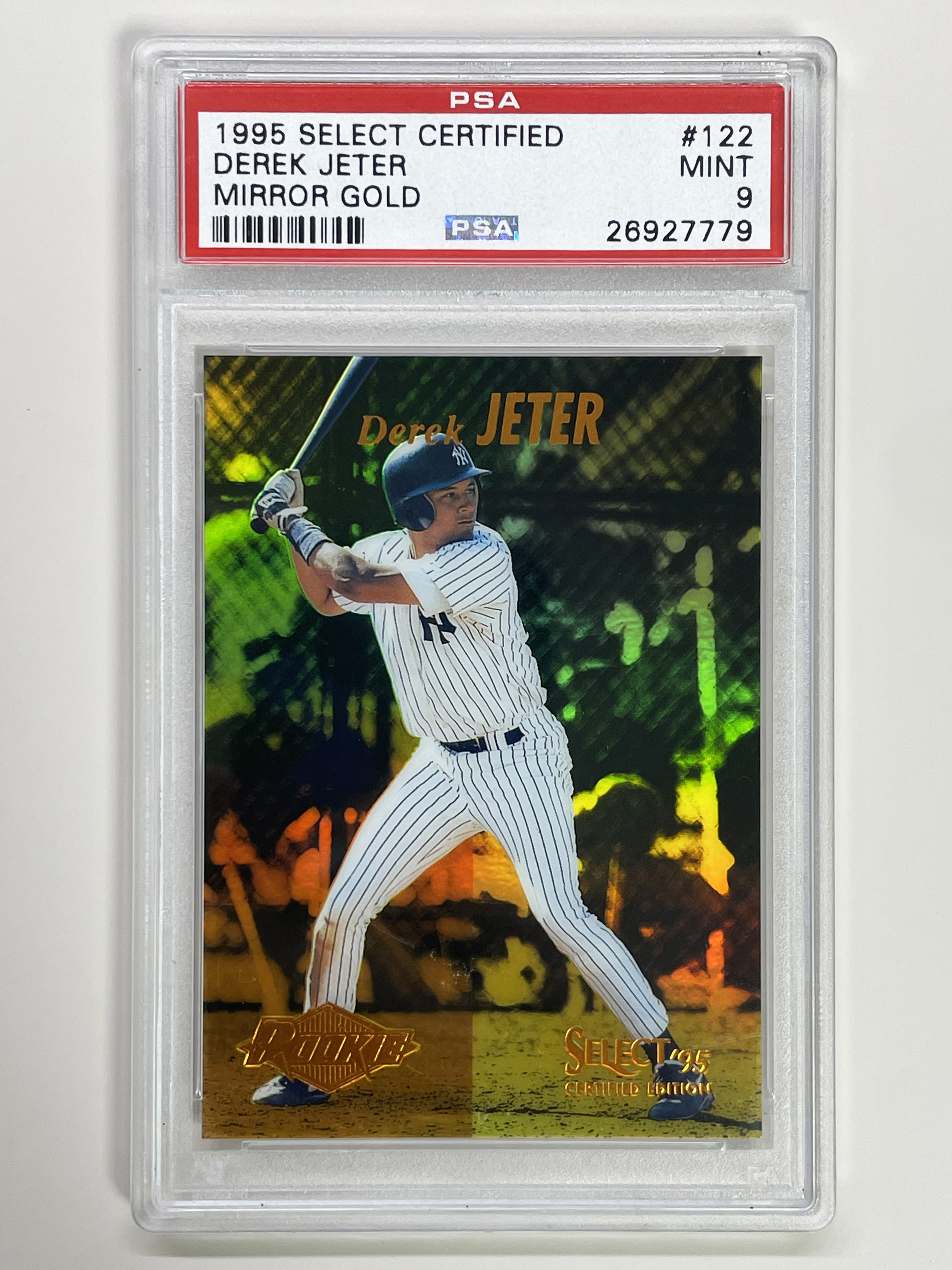95 Select Certified 122 Mirror Gold RC 데릭 지터 PSA9