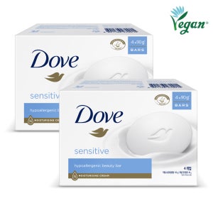 도브 비누 센스티브 뷰티 바, 90g, 8개