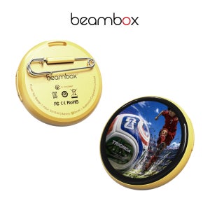 [국내 배송] beambox Niji e-배지 1.53inch 45mm 디지털 액자 블루투스 전자 badge JPG/PNG/GIF동영상 지원 아이돌 굿즈 뱃지-1년 AS