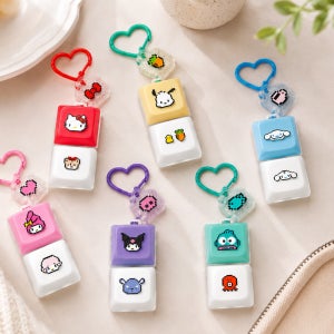 산리오 LED 랜덤 키캡 키링 헬로키티 포차코 시나모롤 마이멜로디 쿠로미 한교동