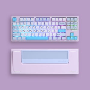 [키보드 공방] 전문 수작업 윤활 SPM 조약돌87 풀알루 유무선 3모드 퍼플 ASMR 커스텀, HMX 목새 반저소음 택타일축