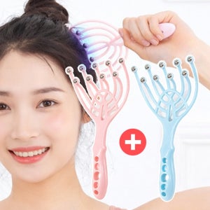 얼굴 두피 지압 마사지기 1+1 근육뭉침 시원한 셀프 홈케어 힐링 휴대용 간편 안마기