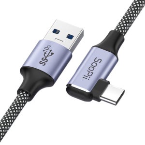 N배송 USB C타입 ㄱ자 10G 데이터 고속충전 케이블 S73AR 0.5m, 1개
