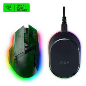 레이저코리아 Basilisk V3 Pro 35K 마우스 팬텀 그린+Mouse Dock Pro 충전독