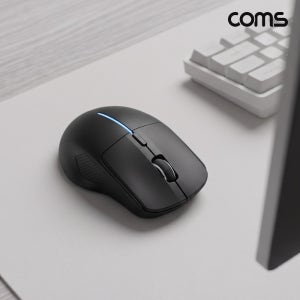 Coms 블루투스 5.1 2.4Ghz 듀얼모드 마우스 충전식 조용한 무소음 클릭 LED AB078