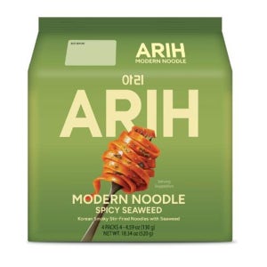 ARIH 모던누들 130g 4개입 1팩 스파이시 참깨 ARIH Modern Noodles, Western-Korean Fusion Soup-Less Noodles, Spicy Se