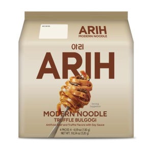 ARIH 모던누들 130g 4개입 1팩 트러플 불고기 ARIH Modern Noodles, Western-Korean Fusion Soup-Less Noodles, Truffle