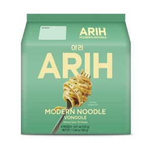 ARIH 모던누들 125g 4개입 1팩 봉골레 ARIH Modern Noodles, Western-Korean Fusion Soup-Less Noodles, Vongole, 4 P