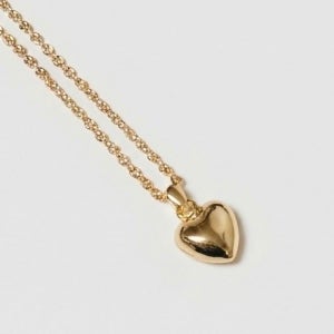 14K Gold 멜로우 하트 통통 펜던트 목걸이 여성 기념일 선물