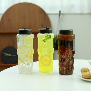 다이아 손잡이보틀 1L 차량용 텀블러 아이스커피컵 1L, 주황