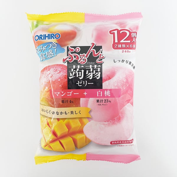 일본 오리히로 곤약젤리 망고+복숭아 12p