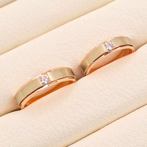 14K 아모르 투톤 1부 커플링 심플 무광 18k 예물 웨딩 밴드 프로포즈 반지 선물 종로