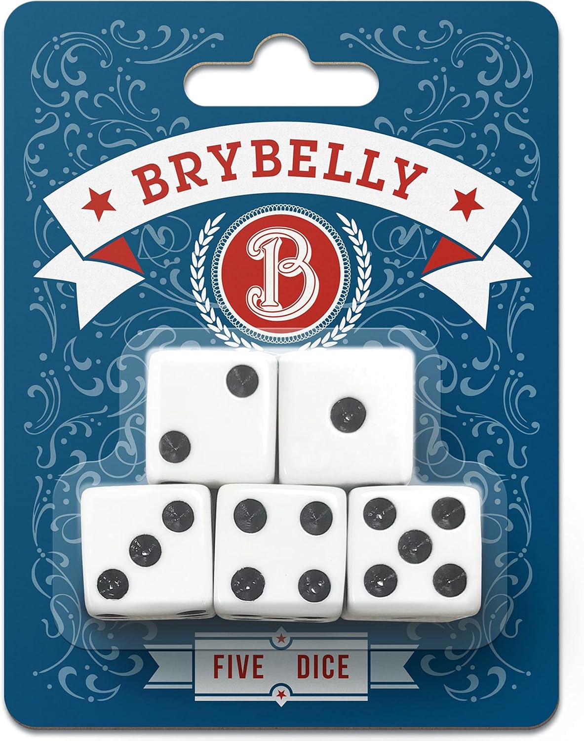 보드 게임 및 카드 게임을 위한 클래식 화이트 주사위 5팩 세트 6mm 일반 핀핑 식스사이드 Brybelly