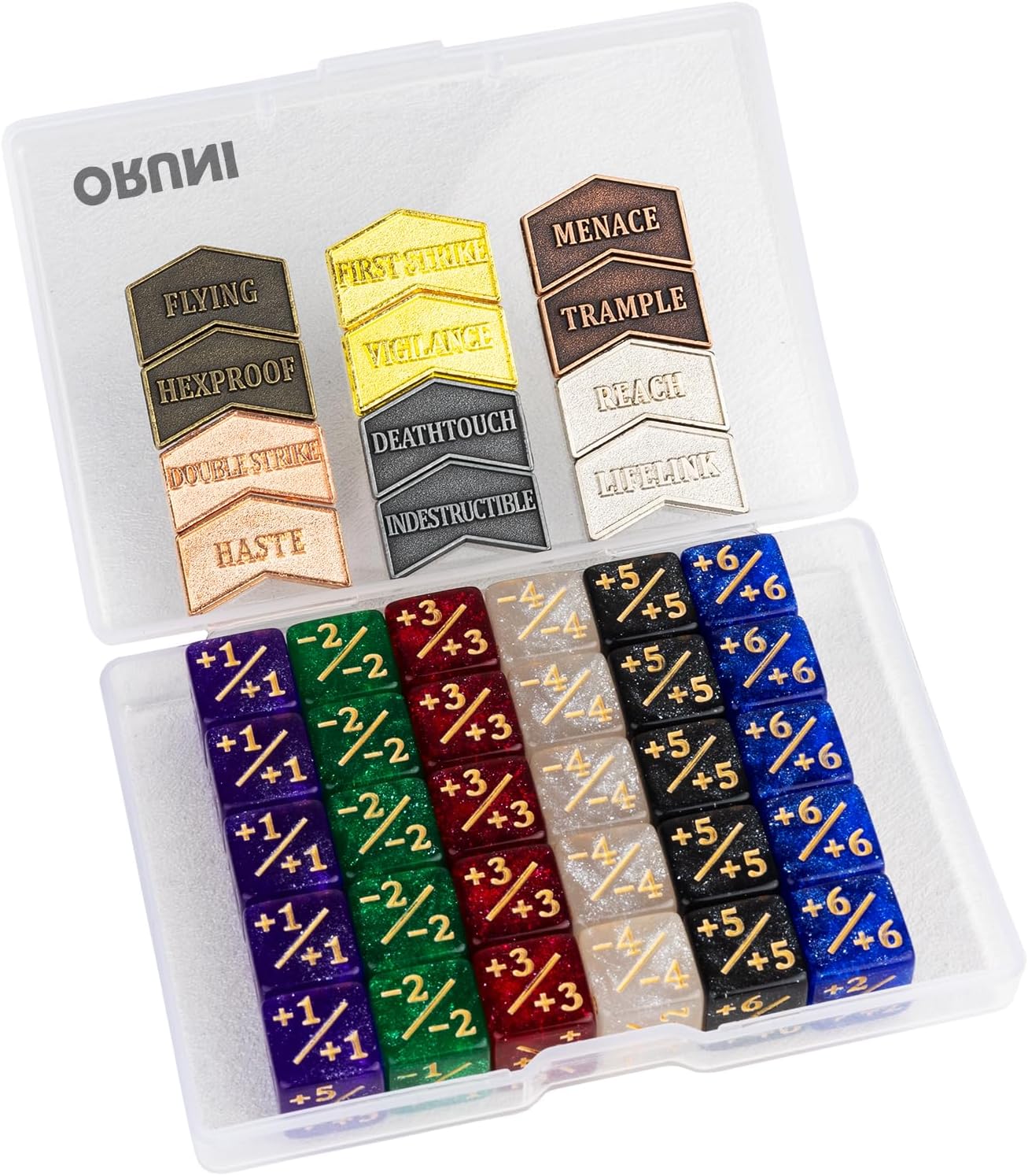 42피스 MTG 주사위 카운터 2mm 능력 키워드 리버서블 메탈 토큰 세트 TCG 매직 카드 게임 액세서리용