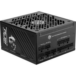 MSI MPG A1000GS PCIE5 II, 완전 모듈형 게이밍 1000W 전원 공급 장치, 80+ 골드, 듀얼 12V-2x6 케이블, 서버급 커패시터, ATX 3.1 및 PCI