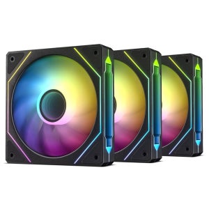 DARKROCK F120 3in1 120mm 무한 거울 디자인 케이스 팬, 24개의 LED 조명 PWM 제어 및 ARGB 효과, 저소음 작동을 위한 유압 HDB 베어링 - 대부분의