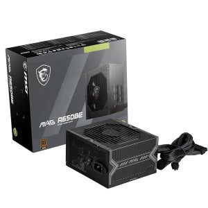 MSI MAG A650BE, 세미 모듈러 컴팩트 650W ATX 전원 공급 장치, 80개 이상 청동, 저소음 팬, 액티브 PFC 설계, 5년 보증