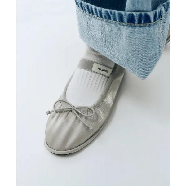마리떼프랑소와 marithefrancoisgirbaud W BANDING RIBBON FLAT SHOES silver