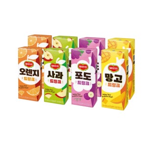 델몬트 드링크 오렌지 포도 망고 사과 190ml 각16개 총64팩 팩음료 과즙음료