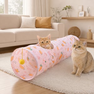 다묘집사 고양이 터널 장난감 접이식 숨숨집 폼폼볼 놀이 터널