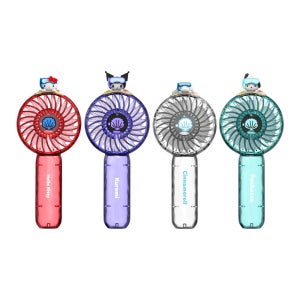 산리오캐릭터즈 투명 피규어 휴대용 손선풍기 무선 핸디팬 헬로키티 쿠로미 시나모롤 포차코