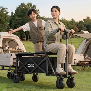 캠프랙 전동웨건 캠핑용 접이식 카트 후면개방 이동식 캐리어 짐수레