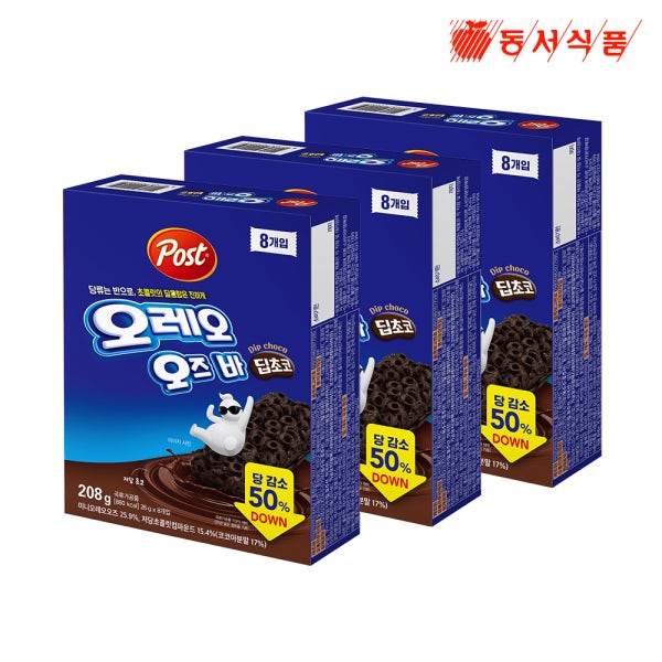 포스트 오레오오즈바 딥초코 시리얼바 26g 8개입 3개