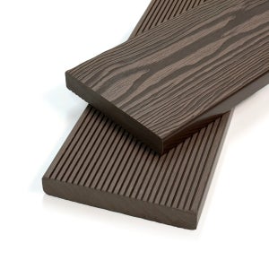 합성데크 다크브라운 피스형 20T x 140mm x 2400mm 나뭇결 콤보형 인조 방부목 바닥데크목