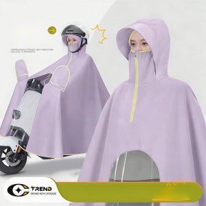 여성 전신 방수 우비 라이더 전용 긴팔 우의 비옷 4XL 라이트페더퍼플 프리사이즈