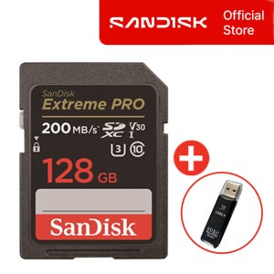 샌디스크 SD카드 익스트림 프로 V30 128GB 128기가 SDXXD 캐논 소니 메모리 + 리더기 패키지