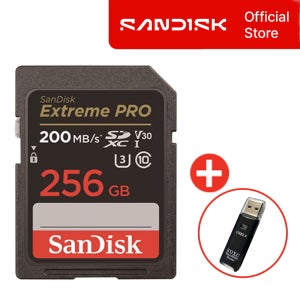 샌디스크 SD카드 익스트림 프로 V30 256GB 256기가 SDXXD 캐논 소니 메모리 + 리더기패키지