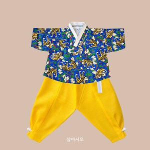 남아 한복 호작도 반팔저고리 (1세-9세) 생활 개량 돌 아기 어린이 여름 추석