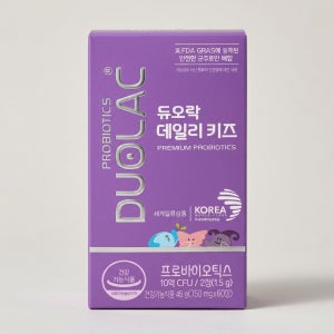 듀오락 데일리키즈 츄어블 어린이 키즈 장건강 유산균 60정 1박스