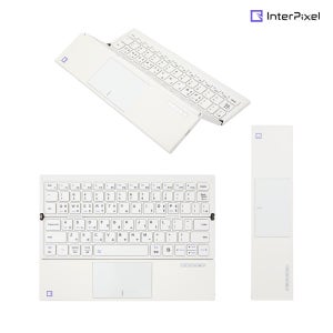 [신제품] 인터픽셀 IPK301 3단 접이식 휴대용 블루투스 무선 화이트 키보드