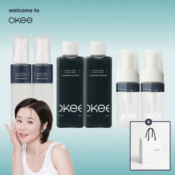 오키 흑진주 흑효모 마이크로바이옴 엑소좀 버블 앰플 세럼 보습 탄력 케어 스킨 거품 에센스 클렌징 미스트 화장품 2+2+2