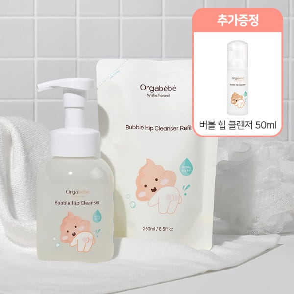 오가베베 버블 아기 엉덩이 클렌저 본품 300ml+리필 250ml