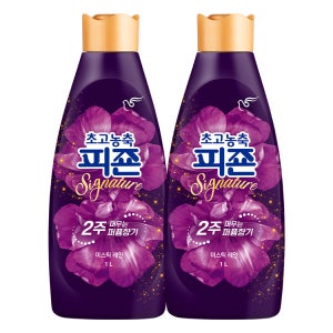 피죤 초고농축 섬유유연제 시그니처 미스틱레인 1L 용기 x 2개
