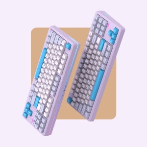 SPM 몽돌87 텐키리스 유무선 블루투스 게이밍 기계식 키보드 SPM 퍼플, 목새 리니어
