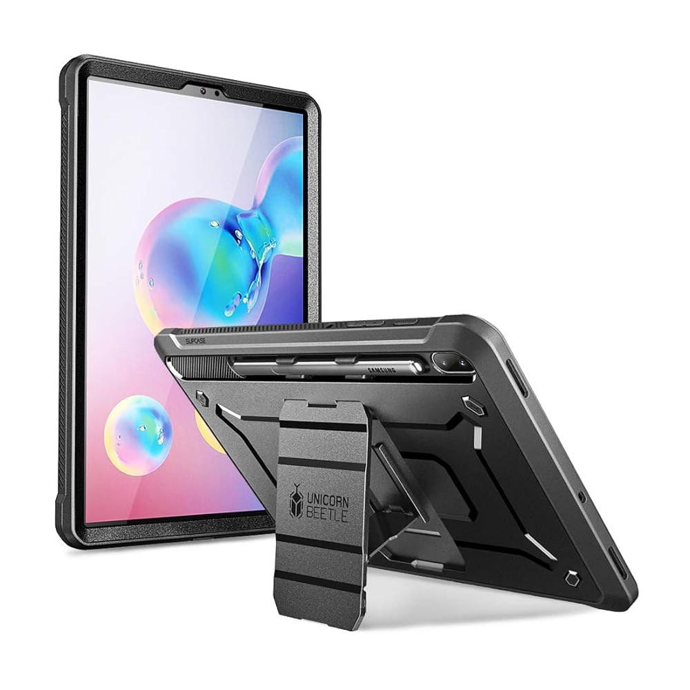 갤럭시 탭 S6용 SUPCASE UB 프로 시리즈 케이스 S6 10.5인치 모델 SM T860 /T865 /T867 2019 출시 블랙 화면 보호기 풀바디 러기드 킥스탠드 보호