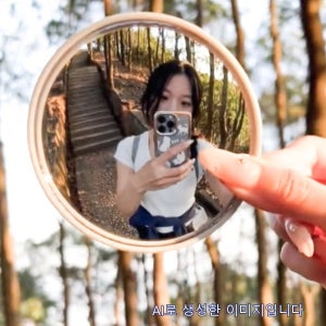 아크릴 미니볼록미러 1P 9.5cm 그레이 야외스냅 브이로그용 스마트폰거울